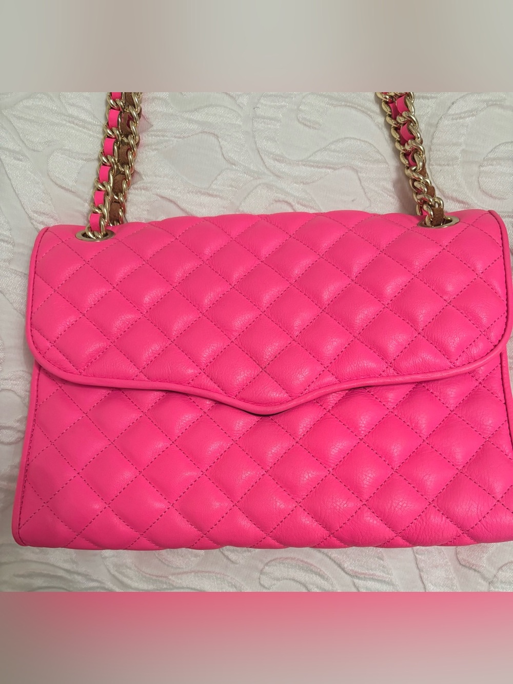 EUC Rebecca Minkoff Limited Edition Quilted Affair Bag in Neon Pink (Large Size) - Picture 5 of 14